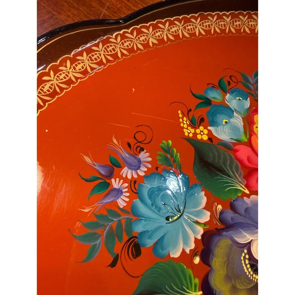 Toleware Zhostovo hand painted